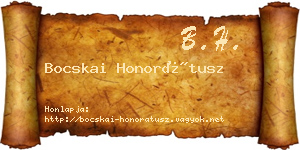 Bocskai Honorátusz névjegykártya
